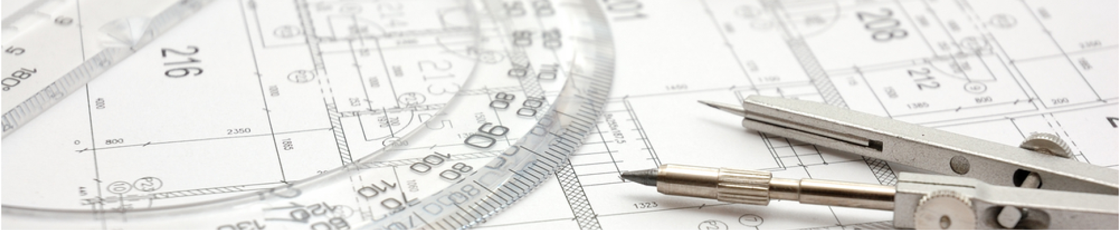 Engineering planning layout with protractor
