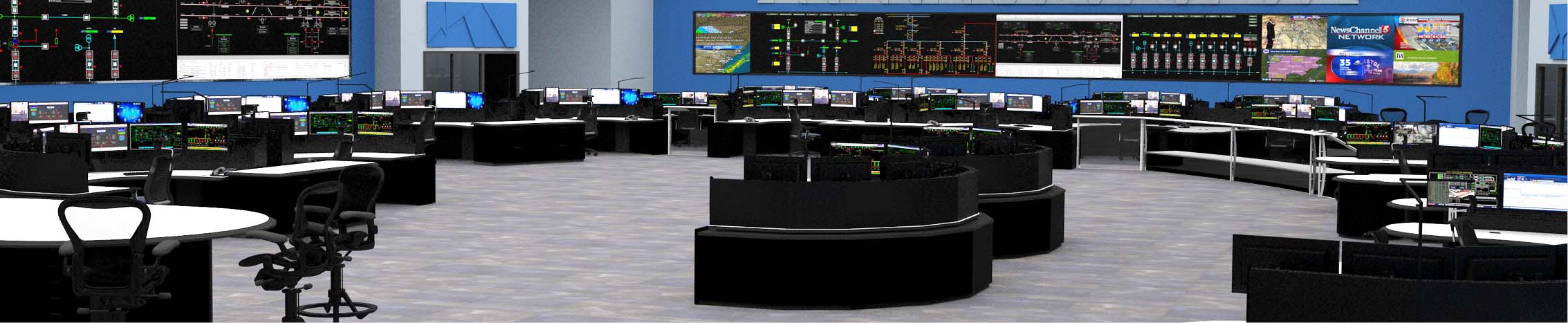 Rendering of large control center