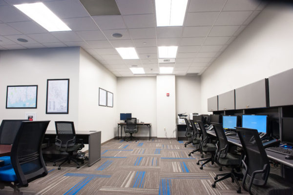 EOF workstations along wall EOF workstations along wall
